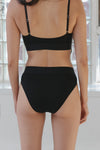 BASERANGE Stretch Flared Briefs UNEL Collection Ribbed Cotton Portugal BAS-UNEL-BL-000-HEI Black